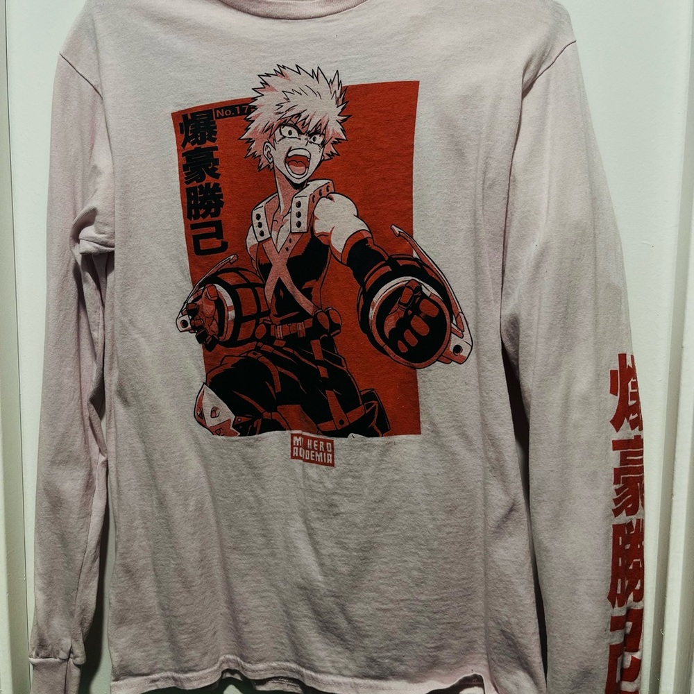 Pink Anime Long Sleeve Tee